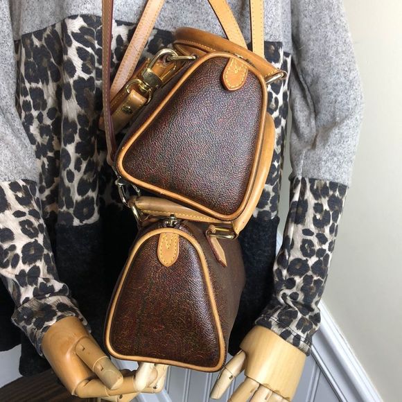 W ETRO Milano Red Paisley Crossbody Speedy 20 Mini Bag with Adjustable Strap - Picture 4 of 17